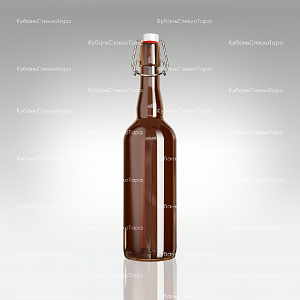 Бутылка «Бугельная» 0,750 л. (Коричневая) стеклянная с пробкой оптом и по оптовым ценам в Красноярске