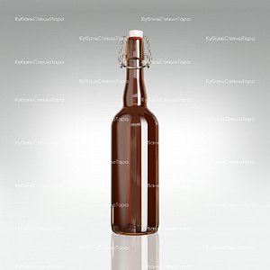 Бутылка «Бугельная» 0,750 л. (Коричневая) стеклянная с пробкой оптом и по оптовым ценам в Красноярске