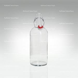 Бутылка «Бугельная» 1л. (Прозрачная) стеклянная с пробкой оптом и по оптовым ценам в Красноярске