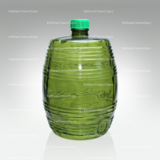 Бутыль 10,0 л Бочонок (зеленый) стеклянный оптом и по оптовым ценам в Красноярске