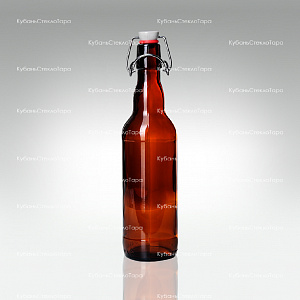 Бутылка «Бугельная» 0,500 л. (Коричневая) стеклянная с пробкой оптом и по оптовым ценам в Красноярске